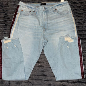 Women's Abercrombie & Fitch Simone High Rise Jeans Plus 32 velvet stripes
